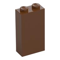Brick 1 × 2 × 3 with Bottom Stud Holder Rotbraun