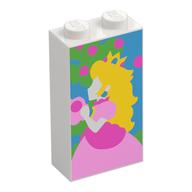 Brick 1 × 2 × 3 with Peach, Tree print White