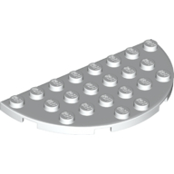 Plate Round Half 4 × 8 White