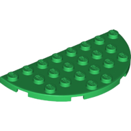 Plate Round Half 4 × 8 Green