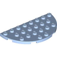 Platte rund halb 4 × 8 Leuchtendes Hellblau