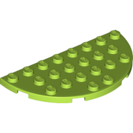 Plate Round Half 4 × 8 Lime
