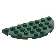 Plate Round Half 4 × 8 Dark Green