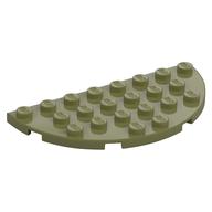 Plate Round Half 4 × 8 Olive Green