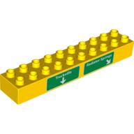 Duplo Brick 2 × 10 with 'Truckville' and 'Radiator Springs' Print Yellow