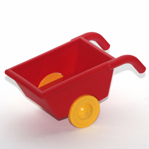 Duplo Wheelbarrow with Yellow Wheels Red