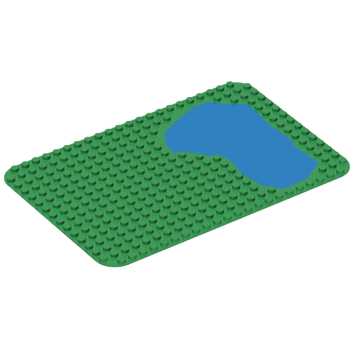 Duplo Baseplate 16 × 24 with Pond Print Grün