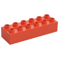 Duplo Brick 2 × 6 Bright Reddish Orange