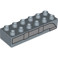 Duplo Brick 2 × 6 with Pipe Print Sand Blue
