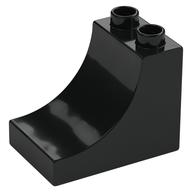 Duplo Brick 2 × 3 × 2 with Curve Black
