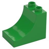 Duplo Brick 2 × 3 × 2 with Curve Bright Green