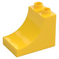Duplo Brick 2 × 3 × 2 with Curve Yellow