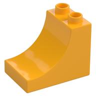 Duplo Brick 2 × 3 × 2 with Curve Bright Light Orange