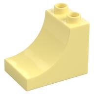 Duplo Brick 2 × 3 × 2 with Curve Leuchtendes Hellgelb