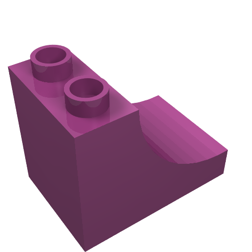 Duplo Brick 2 × 3 × 2 with Curve Magenta