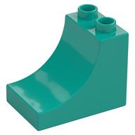 Duplo Brick 2 × 3 × 2 with Curve Dunkeltürkis