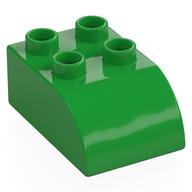 Duplo Stein 2 × 3 mit gebogen oben Hellgrün