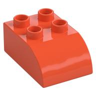 Duplo Brick 2 × 3 with Curved Top Bright Reddish Orange
