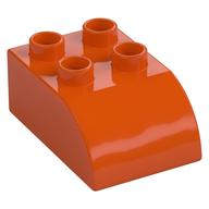 Duplo Stein 2 × 3 mit gebogen oben Rotorange