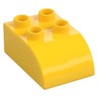 Duplo Stein 2 × 3 mit gebogen oben Gelb