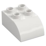 Duplo Stein 2 × 3 mit gebogen oben Weiß