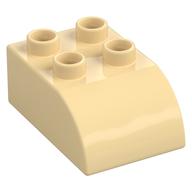 Duplo Brick 2 × 3 with Curved Top Tan
