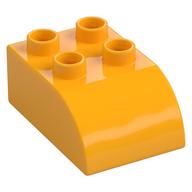 Duplo Stein 2 × 3 mit gebogen oben Leuchtendes Hellorange