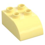 Duplo Stein 2 × 3 mit gebogen oben Leuchtendes Hellgelb