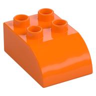 Duplo Stein 2 × 3 mit gebogen oben Orange