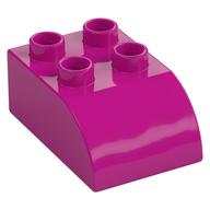 Duplo Brick 2 × 3 with Curved Top Magenta