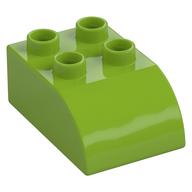 Duplo Brick 2 × 3 with Curved Top Lime