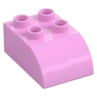 Duplo Stein 2 × 3 mit gebogen oben Leuchtrosa
