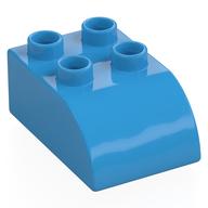 Duplo Brick 2 × 3 with Curved Top Dark Azure