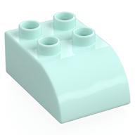 Duplo Brick 2 × 3 with Curved Top Light Aqua