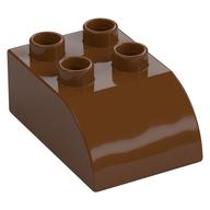 Duplo Brick 2 × 3 with Curved Top Reddish Brown