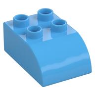 Duplo Brick 2 × 3 with Curved Top Medium Blue