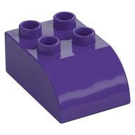 Duplo Stein 2 × 3 mit gebogen oben Dunkellila