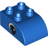 Duplo Brick 2 × 3 with Curved Top and Eye Print on Both Sides