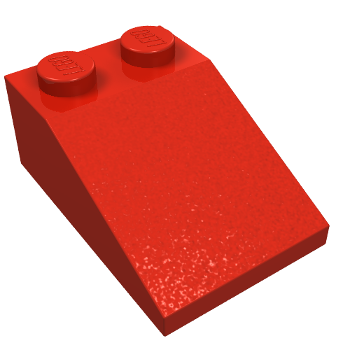 Brick Sloped 33° 3 × 2 with Grooves in Bottom Tubes Rot