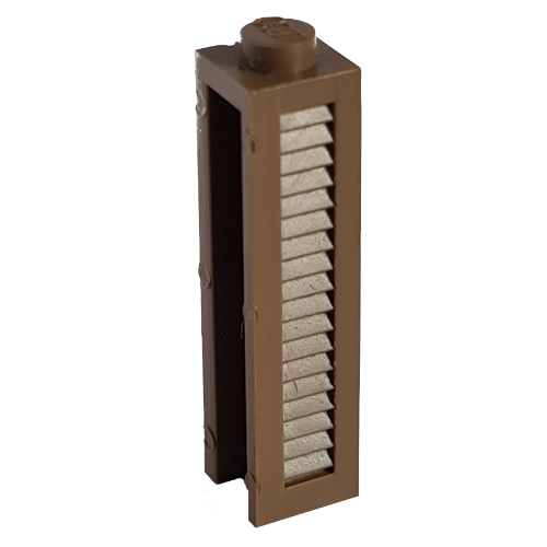 Modulex Brick 1 × 1 × 4 with Vertical Grooves Modulex Brown