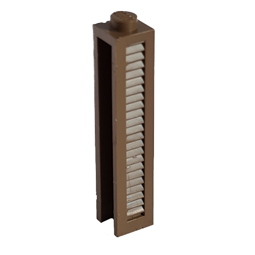 Modulex Brick 1 × 1 × 5 with Vertical Grooves in Modulex White