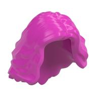Hair Mid-length with Side Part, Wavy Dark Pink
