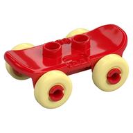 Duplo Skateboard with Bright Light Yellow Wheels Red