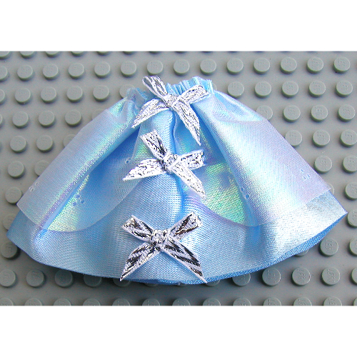 Belville, Skirt, Girl, Long with Silver Bows Light Blue