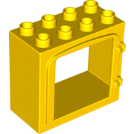 Duplo Door / Window Frame with Raised Door Outline Yellow
