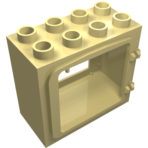 Duplo Door / Window Frame with Raised Door Outline Light Yellow