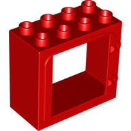 Duplo Door / Window Frame with Raised Door Outline Red