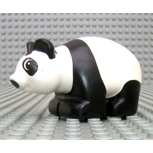Duplo-Tier Panda, Junges, mit nach links blickenden Augen (bedruckt) [Ohne Basis] in Weiß