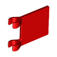 Flag 2 × 2 Square [Thin Clips] Red