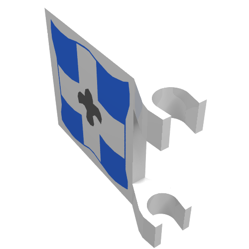 Flag 2 × 2 Square [Thin Clips] with Imperial Soldier Black Symbol over White Cross on Blue Background Print Weiß